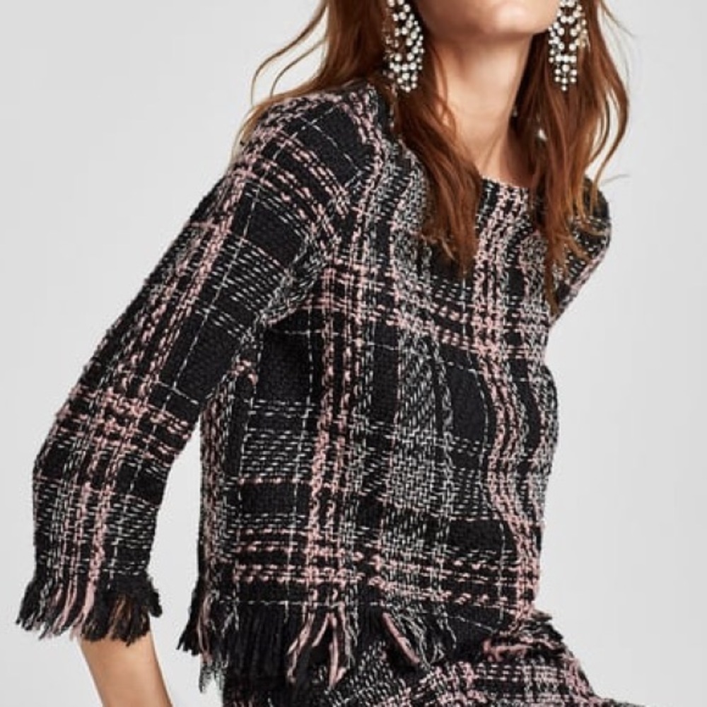 ZARA tweed Top, channel style